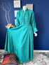 Green Flared Abaya Dress