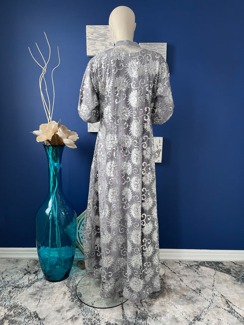 Gray Net Abaya