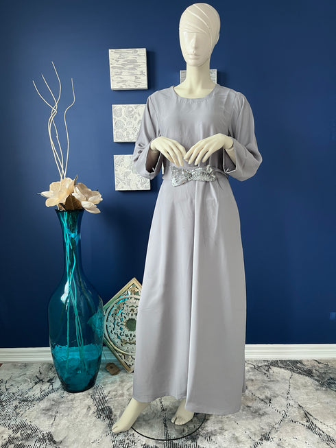Gray Net Abaya