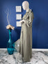 Olive Front open Maxi Abaya