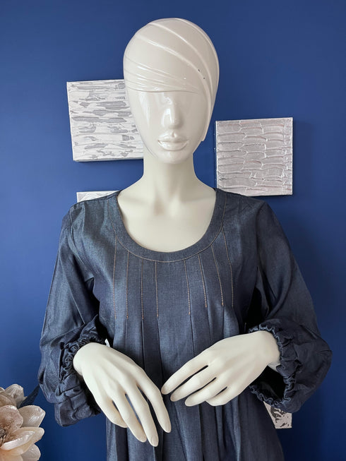 Flared Denim Abaya