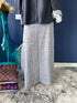 Elegant Ice blue High waist Flared Denim Long Skirt