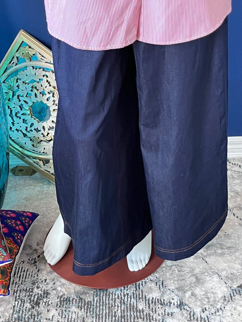 Everyday Flared Denim Palazzo