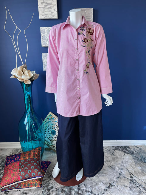 Everyday Flared Denim Palazzo