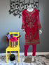 Hot Pink Full Embroidered Chiffon Three Piece