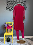 Hot Pink Full Embroidered Chiffon Three Piece