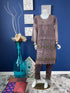 Mauve with Contrast Dupatta fully embroidered Three piece