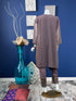 Mauve with Contrast Dupatta fully embroidered Three piece