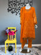 Tangerine Chiffon Fully Embroidered Three Piece