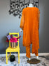 Tangerine Chiffon Fully Embroidered Three Piece