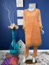 Orange Chiffon Embroidered Three Piece