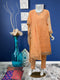 Orange Chiffon Embroidered Three Piece