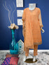 Orange Chiffon Embroidered Three Piece
