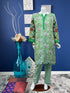 Green Chickankari Three Piece