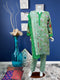 Green Chickankari Three Piece