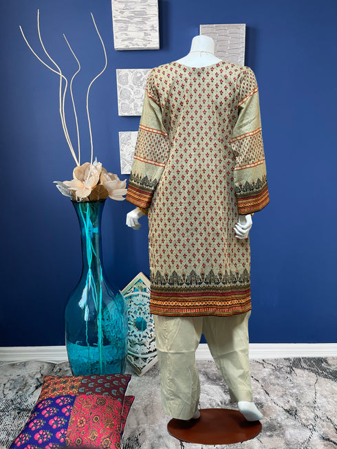 Embroidered Printed Lawn Three Piece