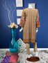 Light Brown Chickankari Three Piece