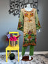 Lime Green Beads work Three Piece with Chiffon Dupatta