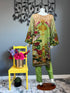 Lime Green Beads work Three Piece with Chiffon Dupatta
