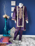 Embroidered Purple Three Piece