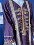 Embroidered Purple Three Piece