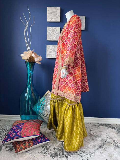 Banarsi Gharara with Embroidered Angarkha shirt