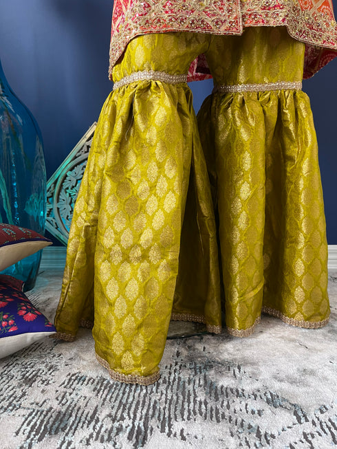 Banarsi Gharara with Embroidered Angarkha shirt
