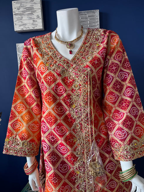 Banarsi Gharara with Embroidered Angarkha shirt