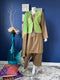 Olive Three piece with embroidered koti