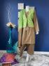 Olive Three piece with embroidered koti