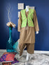 Olive Three piece with embroidered koti