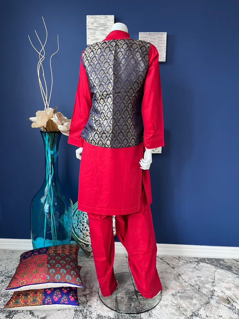 Hot pink Three piece with Koti
