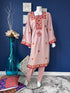Mirror work Tea Pink Three Piece