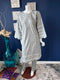 Light Gray Lace detailing Kurti with pants