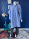 Blue Striped A-line open shirt with pockets