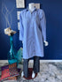 Blue Striped A-line open shirt with pockets