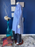 Blue Striped A-line open shirt with pockets