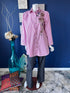 Side Bunch Red Striped Shirt