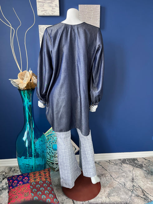 Denim Kurti with Embroidered front