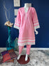 Pink Lace detailing kurti with pants