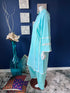 Ocean blue Lace detailing Kurti with pants