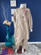 Beige Stripes embroidered front kurti with Shalwar