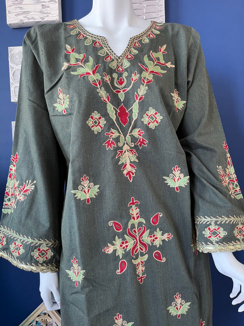 Balochi style embroidered Three piece
