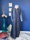 Denim Abaya with zipper neckline