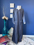 Denim Abaya with zipper neckline