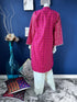 Hot Pink Mirror work A-line Kurti