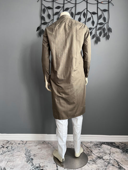 Olive Embroidered Men's Kurta