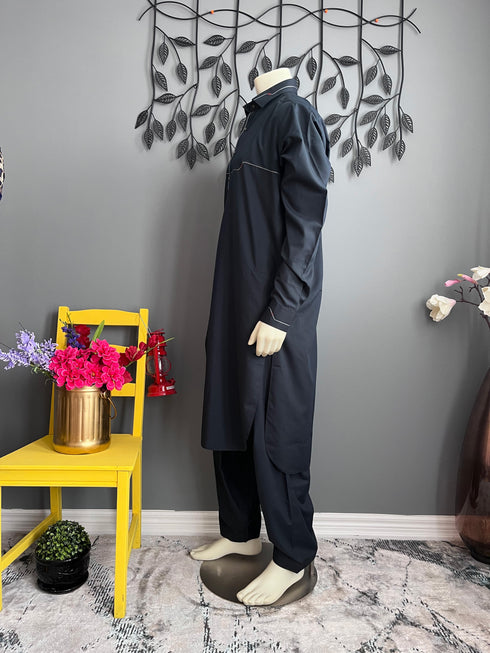 Navy Blue Qameez Shalwar